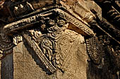 Bagan Myanmar. Dhammayazika pagoda. Details of stucco decorations of the 'perfumed chambers'. 